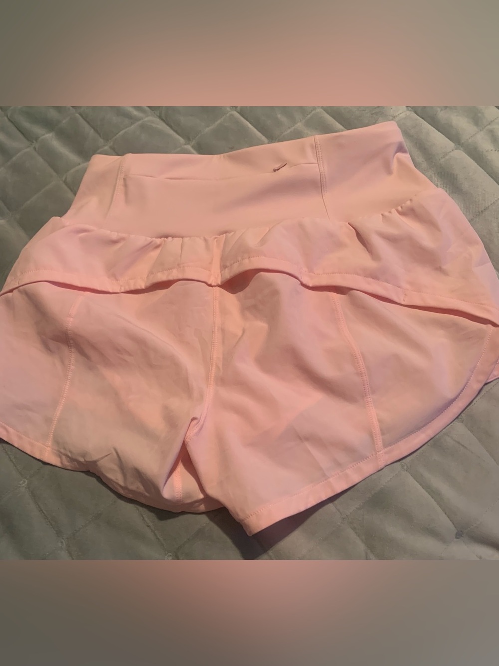 High-Rise Pink Ruffle Athletic Shorts for Women